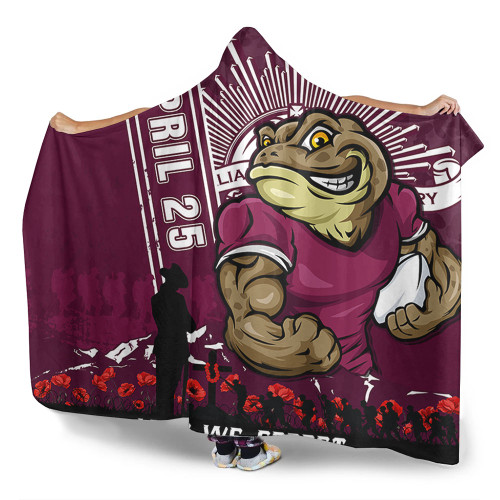 Queensland Maroons Hooded Blanket Anzac Day Lest We Forget Strong Fighting Spirit Queensland Maroons Hooded Blanket Anzac Day Lest We Forget Strong Fighting Spirit