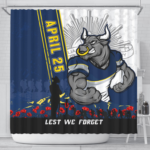 North Queensland Cowboys Shower Curtain Anzac Day Lest We Forget Strong Fighting Spirit North Queensland Cowboys Shower Curtain Anzac Day Lest We Forget Strong Fighting Spirit