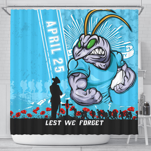 New South Wales Blues Shower Curtain Anzac Day Lest We Forget Strong Fighting Spirit