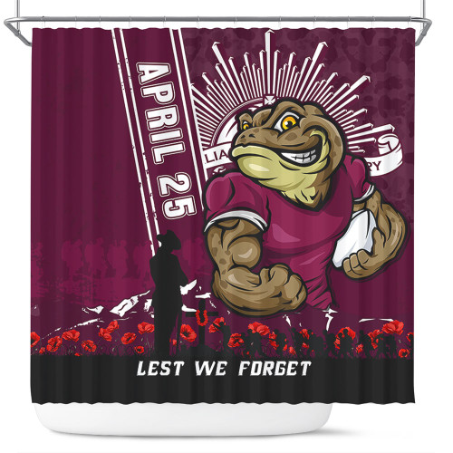 Queensland Maroons Shower Curtain Anzac Day Lest We Forget Strong Fighting Spirit Queensland Maroons Shower Curtain Anzac Day Lest We Forget Strong Fighting Spirit