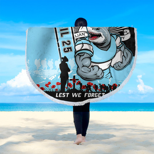 Cronulla-Sutherland Sharks Beach Blanket Anzac Day Lest We Forget Strong Fighting Spirit Cronulla-Sutherland Sharks Beach Blanket Anzac Day Lest We Forget Strong Fighting Spirit