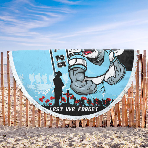 Cronulla-Sutherland Sharks Beach Blanket Anzac Day Lest We Forget Strong Fighting Spirit Cronulla-Sutherland Sharks Beach Blanket Anzac Day Lest We Forget Strong Fighting Spirit
