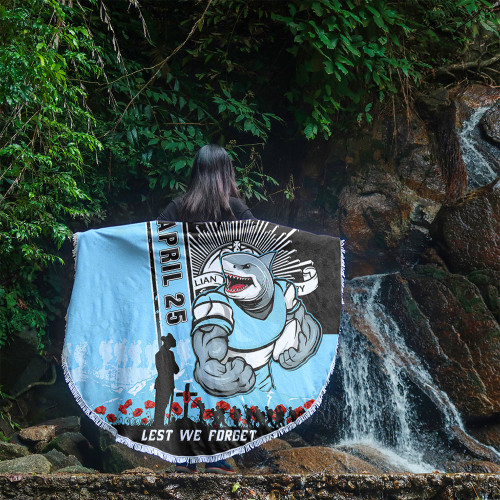 Cronulla-Sutherland Sharks Beach Blanket Anzac Day Lest We Forget Strong Fighting Spirit Cronulla-Sutherland Sharks Beach Blanket Anzac Day Lest We Forget Strong Fighting Spirit