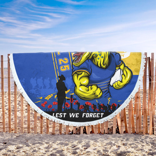Parramatta Eels Beach Blanket Anzac Day Lest We Forget Strong Fighting Spirit