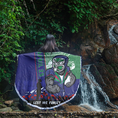 New Zealand Warriors Beach Blanket Anzac Day Lest We Forget Strong Fighting Spirit