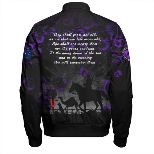Australia Bomber Jacket Anzac Day Purple Poppy Tribute Remembered Together Australia Bomber Jacket Anzac Day Purple Poppy Tribute Remembered Together