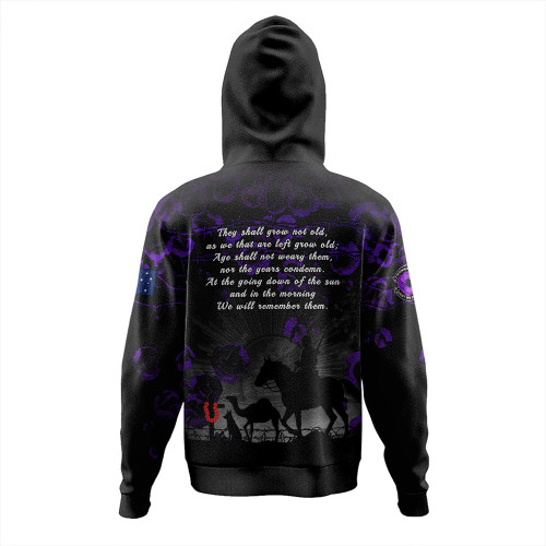 Australia Hoodie Anzac Day Purple Poppy Tribute Remembered Together Australia Hoodie Anzac Day Purple Poppy Tribute Remembered Together