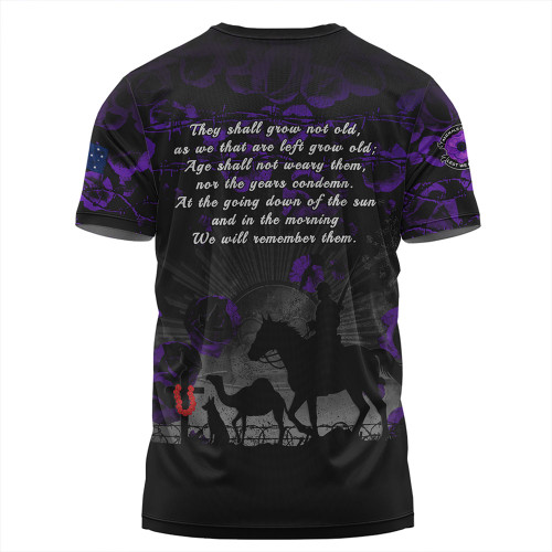 Australia T-Shirt Anzac Day Purple Poppy Tribute Remembered Together Australia T-Shirt Anzac Day Purple Poppy Tribute Remembered Together