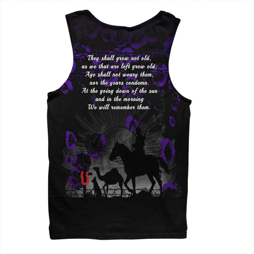 Australia Men Singlet Anzac Day Purple Poppy Tribute Remembered Together Australia Men Singlet Anzac Day Purple Poppy Tribute Remembered Together