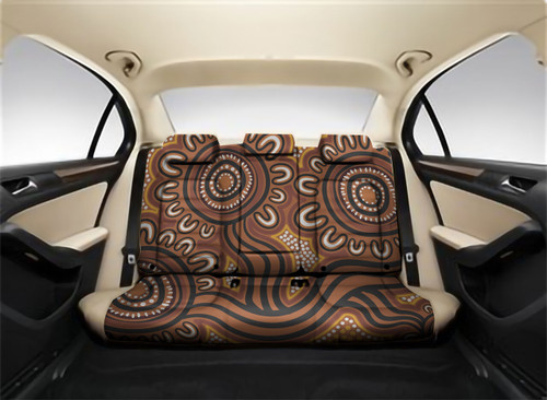 Australia Aboriginal Car Back Seat Covers - Dot Patterns From Indigenous Australian Culture (Brown) Car Back Seat Covers