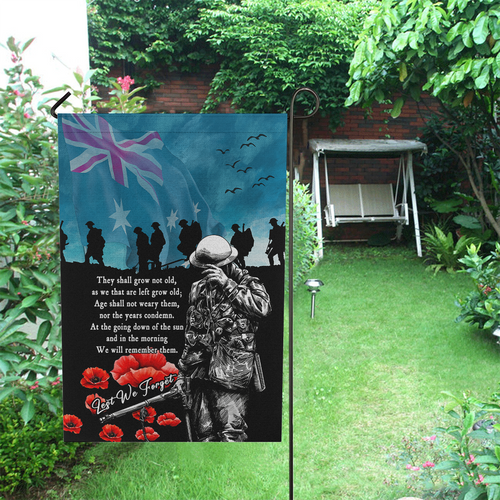 Australia Garden Flag Anzac Day Blue Horizon Of Sacrifice
