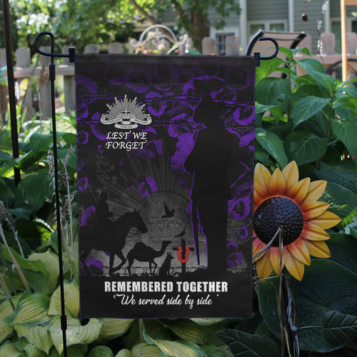 Australia Garden Flag Anzac Day Purple Poppy Tribute Remembered Together