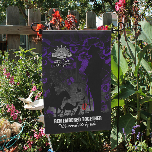 Australia Garden Flag Anzac Day Purple Poppy Tribute Remembered Together