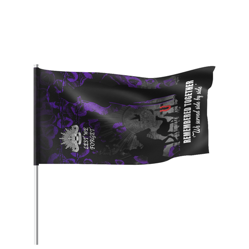 Australia Flag Parade Anzac Day Purple Poppy Tribute Remembered Together
