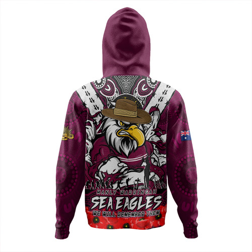 Manly Warringah Sea Eagles Hoodie Ripped Legacy Of The Game The ANZAC Spirit Lives On