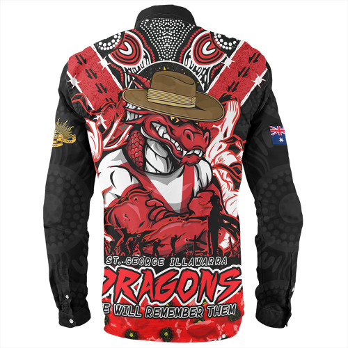 St. George Illawarra Dragons Long Sleeve Shirt Ripped Legacy Of The Game The ANZAC Spirit Lives On