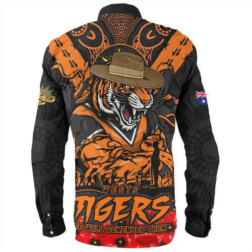 Wests Tigers Long Sleeve Shirt Ripped Legacy Of The Game The ANZAC Spirit Lives On