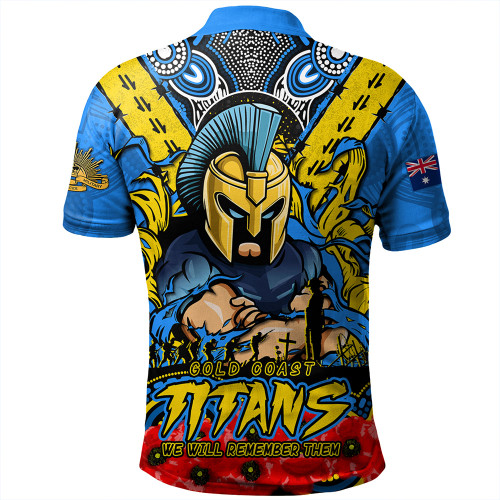 Gold Coast Titans Polo Shirt Ripped Legacy Of The Game The ANZAC Spirit Lives On
