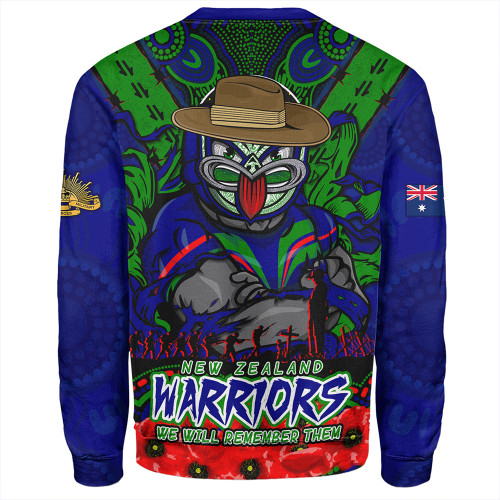 New Zealand Warriors Sweatshirt Ripped Legacy Of The Game The ANZAC Spirit Lives On