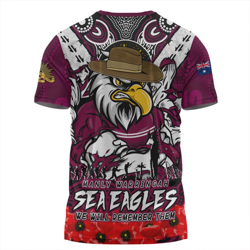 Manly Warringah Sea Eagles T-Shirt Ripped Legacy Of The Game The ANZAC Spirit Lives On Manly Warringah Sea Eagles T-Shirt Ripped Legacy Of The Game The ANZAC Spirit Lives On