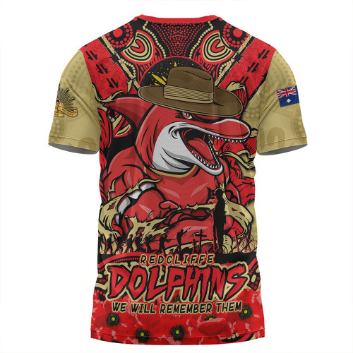 Redcliffe Dolphins T-Shirt Ripped Legacy Of The Game The ANZAC Spirit Lives On Redcliffe Dolphins T-Shirt Ripped Legacy Of The Game The ANZAC Spirit Lives On