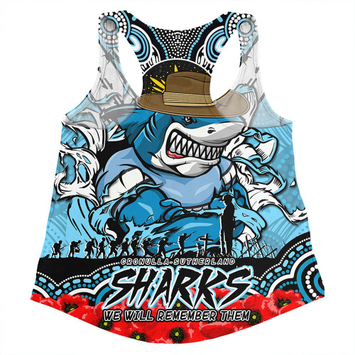 Cronulla-Sutherland Sharks Women Racerback Singlet Ripped Legacy Of The Game The ANZAC Spirit Lives On Cronulla-Sutherland Sharks Women Racerback Singlet Ripped Legacy Of The Game The ANZAC Spirit Lives On