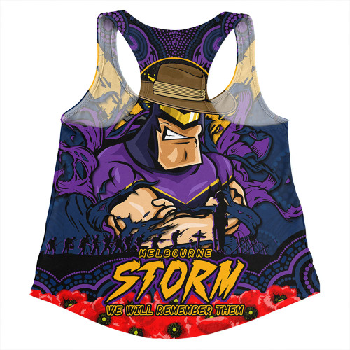 Melbourne Storm Women Racerback Singlet Ripped Legacy Of The Game The ANZAC Spirit Lives On