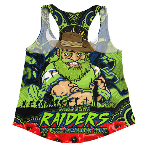 Canberra Raiders Women Racerback Singlet Ripped Legacy Of The Game The ANZAC Spirit Lives On