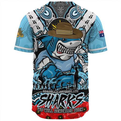 Cronulla-Sutherland Sharks Baseball Shirt Ripped Legacy Of The Game The ANZAC Spirit Lives On Cronulla-Sutherland Sharks Baseball Shirt Ripped Legacy Of The Game The ANZAC Spirit Lives On