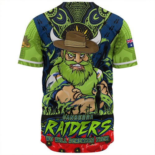 Canberra Raiders Baseball Shirt Ripped Legacy Of The Game The ANZAC Spirit Lives On
