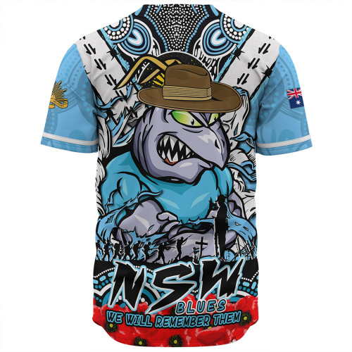 New South Wales Blues Baseball Shirt Ripped Legacy Of The Game The ANZAC Spirit Lives On New South Wales Blues Baseball Shirt Ripped Legacy Of The Game The ANZAC Spirit Lives On
