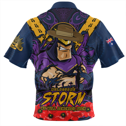 Melbourne Storm Zip Polo Shirt Ripped Legacy Of The Game The ANZAC Spirit Lives On Melbourne Storm Zip Polo Shirt Ripped Legacy Of The Game The ANZAC Spirit Lives On