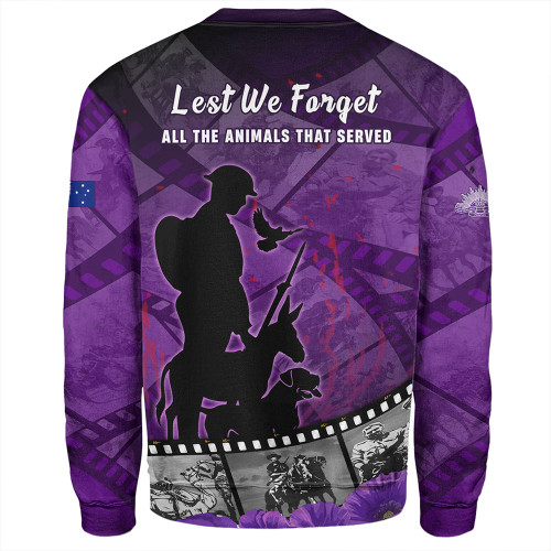 Australia Sweatshirt Anzac Day Lest We Forget Historical Footage Of Animals Australia Sweatshirt Anzac Day Lest We Forget Historical Footage Of Animals