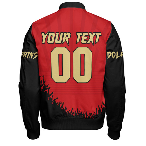 Redcliffe Dolphins Bomber Jacket Heart Of A Fighter Tough And Fearless