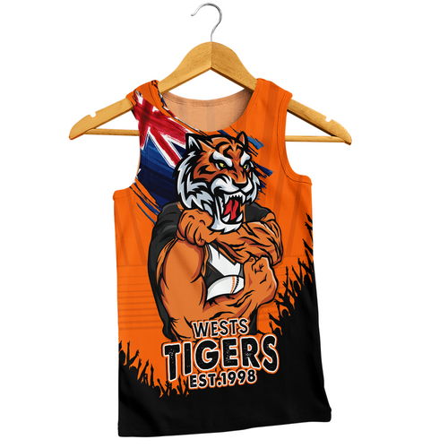 Wests Tigers Men Singlet Heart Of A Fighter Tough And Fearless Wests Tigers Men Singlet Heart Of A Fighter Tough And Fearless
