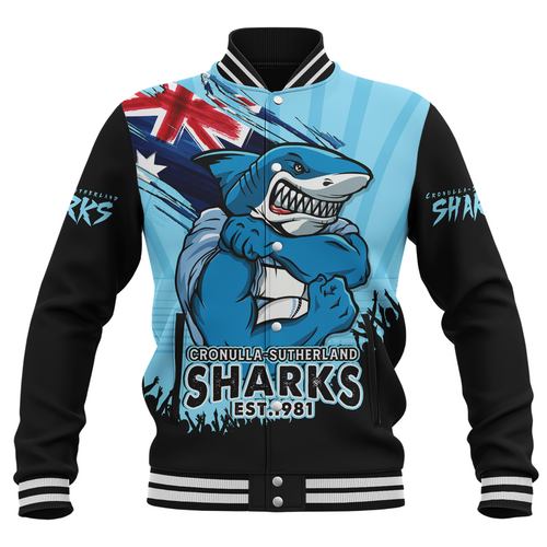 Cronulla-Sutherland Sharks Baseball Jacket Heart Of A Fighter Tough And Fearless