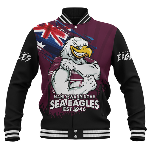 Manly Warringah Sea Eagles Baseball Jacket Heart Of A Fighter Tough And Fearless Manly Warringah Sea Eagles Baseball Jacket Heart Of A Fighter Tough And Fearless