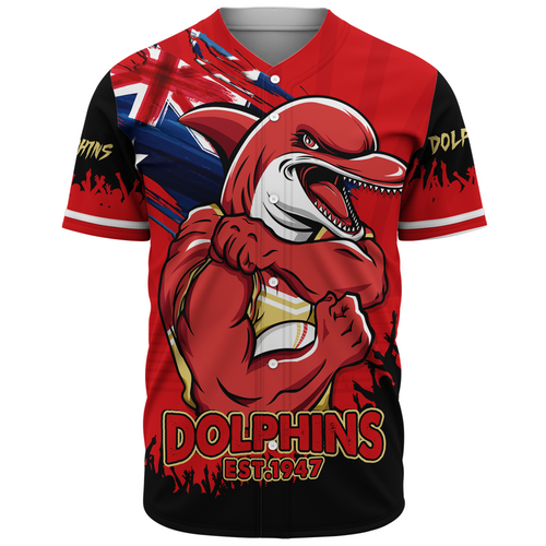 Redcliffe Dolphins Baseball Shirt Heart Of A Fighter Tough And Fearless Redcliffe Dolphins Baseball Shirt Heart Of A Fighter Tough And Fearless