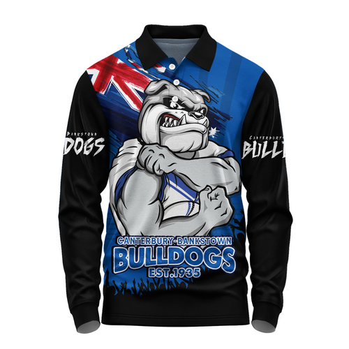 Canterbury-Bankstown Bulldogs Long Sleeve Polo Shirt Heart Of A Fighter Tough And Fearless Canterbury-Bankstown Bulldogs Long Sleeve Polo Shirt Heart Of A Fighter Tough And Fearless