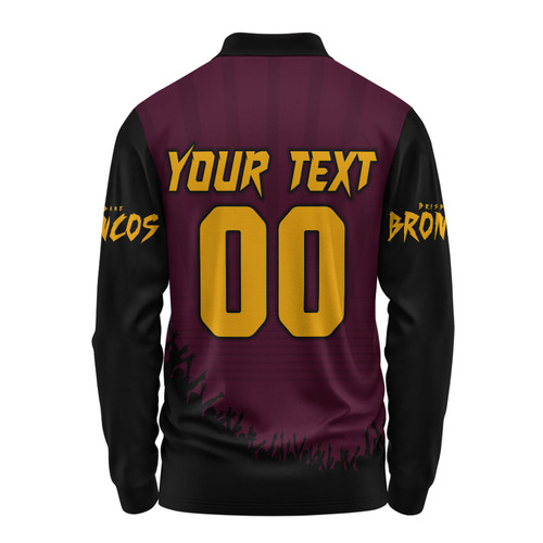 Brisbane Broncos Long Sleeve Polo Shirt Heart Of A Fighter Tough And Fearless Brisbane Broncos Long Sleeve Polo Shirt Heart Of A Fighter Tough And Fearless