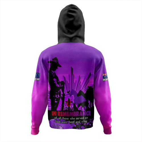 Australia Hoodie Anzac Day Animal Companions Forever Remembered Australia Hoodie Anzac Day Animal Companions Forever Remembered