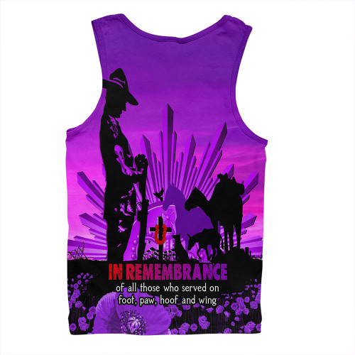 Australia Men Singlet Anzac Day Animal Companions Forever Remembered Australia Men Singlet Anzac Day Animal Companions Forever Remembered