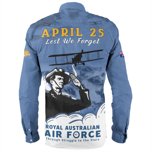 Australia Long Sleeve Shirt Anzac Day Royal Australian Air Force Gallipoli Skies
