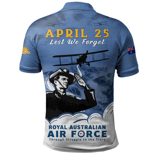 Australia Polo Shirt Anzac Day Royal Australian Air Force Gallipoli Skies Australia Polo Shirt Anzac Day Royal Australian Air Force Gallipoli Skies