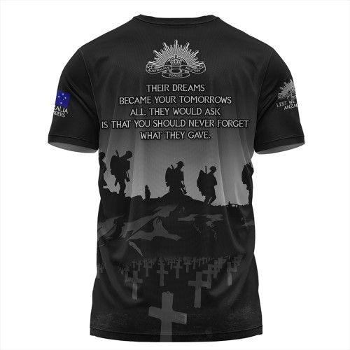Australia T-Shirt Anzac Day Lest We Forget Battlefields Remembered Australia T-Shirt Anzac Day Lest We Forget Battlefields Remembered
