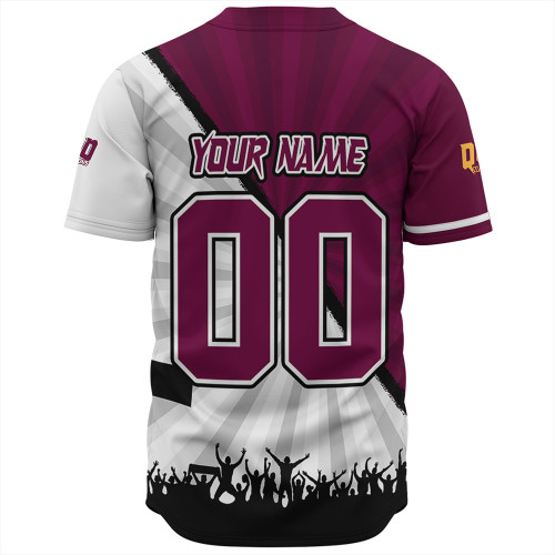 Queensland Maroons Baseball Shirt Origin Battleground Maroons Unleashed