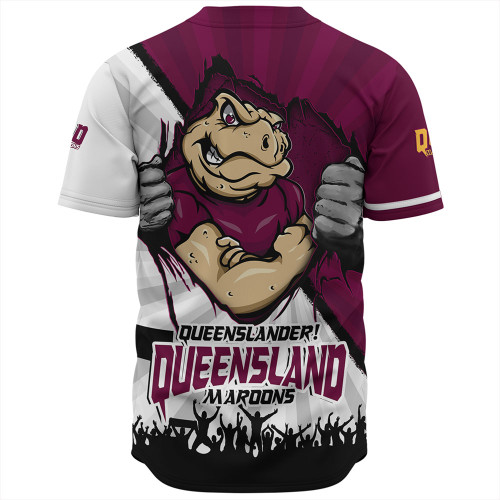 Queensland Maroons Baseball Shirt Origin Battleground Maroons Unleashed
