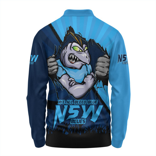 New South Wales Blues Long Sleeve Polo Shirt Origin Battleground Blues Unleashed New South Wales Blues Long Sleeve Polo Shirt Origin Battleground Blues Unleashed