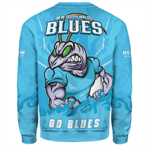 New South Wales Blues Sweatshirt Strong Fighting Flame Go Blues New South Wales Blues Sweatshirt Strong Fighting Flame Go Blues