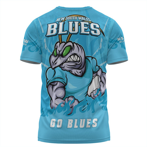 New South Wales Blues T-Shirt Strong Fighting Flame Go Blues New South Wales Blues T-Shirt Strong Fighting Flame Go Blues